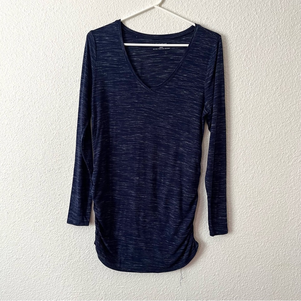Motherhood Maternity Blue Fitted Long Sleeve Tunic Size M